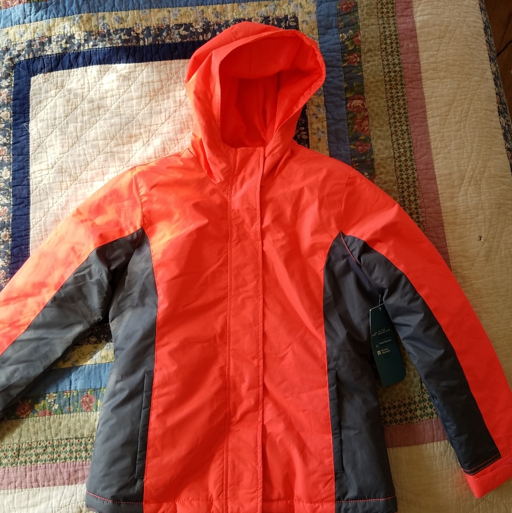 Old Navy Orange & Gray Hooded Winter Jacket Coat - Picture 4 of 6